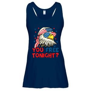 You Free Tonight Bald Eagle Mullet American Flag 4th Of July Ladies Essential Flowy Tank