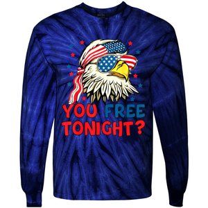 You Free Tonight Bald Eagle Mullet American Flag 4th Of July Tie-Dye Long Sleeve Shirt