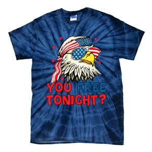 You Free Tonight Bald Eagle Mullet American Flag 4th Of July Tie-Dye T-Shirt