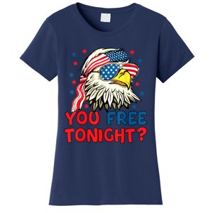 You Free Tonight Bald Eagle Mullet American Flag 4th Of July Women's T-Shirt