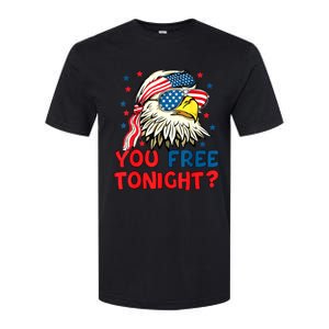 You Free Tonight Bald Eagle Mullet American Flag 4th Of July Softstyle CVC T-Shirt