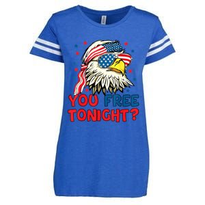 You Free Tonight Bald Eagle Mullet American Flag 4th Of July Enza Ladies Jersey Football T-Shirt