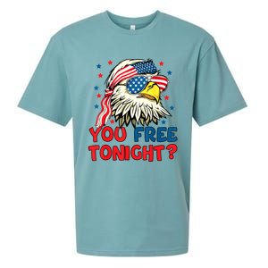 You Free Tonight Bald Eagle Mullet American Flag 4th Of July Sueded Cloud Jersey T-Shirt