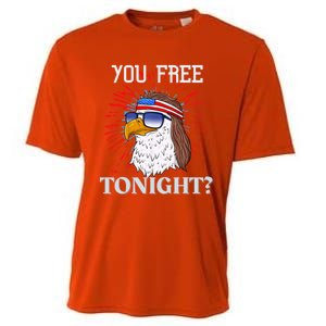 You Free Tonight Bald Eagle Mullet American Flag 4th Of July Cooling Performance Crew T-Shirt