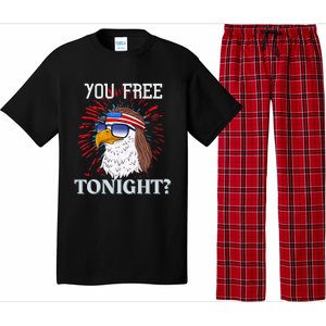 You Free Tonight Bald Eagle Mullet American Flag 4th Of July Pajama Set