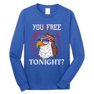 You Free Tonight Bald Eagle Mullet American Flag 4th Of July Long Sleeve Shirt