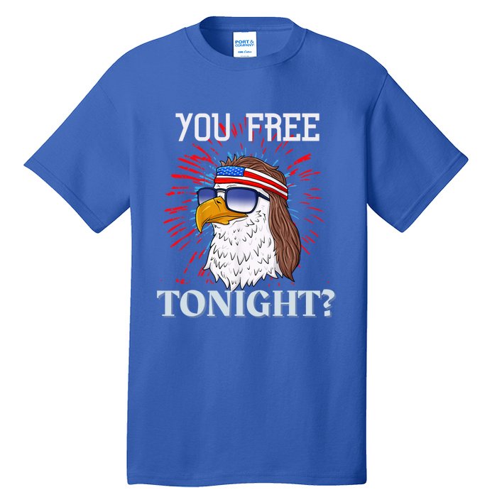 You Free Tonight Bald Eagle Mullet American Flag 4th Of July Tall T-Shirt