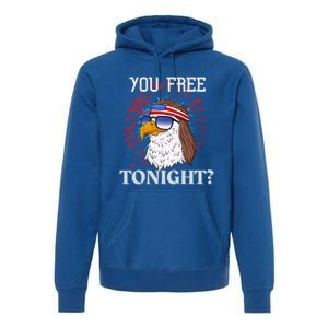 You Free Tonight Bald Eagle Mullet American Flag 4th Of July Premium Hoodie