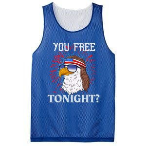 You Free Tonight Bald Eagle Mullet American Flag 4th Of July Mesh Reversible Basketball Jersey Tank