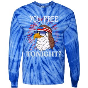 You Free Tonight Bald Eagle Mullet American Flag 4th Of July Tie-Dye Long Sleeve Shirt