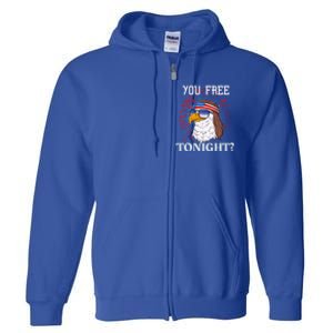 You Free Tonight Bald Eagle Mullet American Flag 4th Of July Full Zip Hoodie