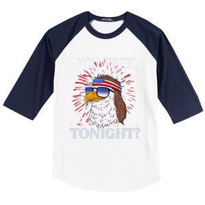 You Free Tonight Bald Eagle Mullet American Flag 4th Of July Baseball Sleeve Shirt