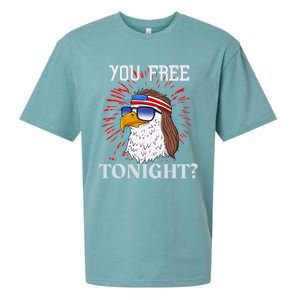 You Free Tonight Bald Eagle Mullet American Flag 4th Of July Sueded Cloud Jersey T-Shirt