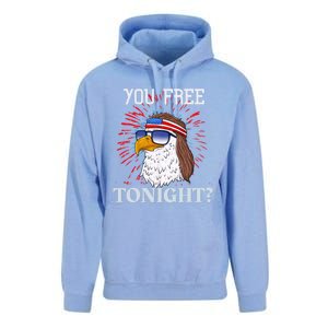 You Free Tonight Bald Eagle Mullet American Flag 4th Of July Unisex Surf Hoodie