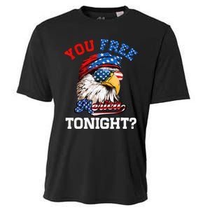 You Free Tonight Usa Flag Bald Eagle 4th Of July Cooling Performance Crew T-Shirt