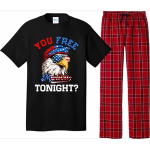 You Free Tonight Usa Flag Bald Eagle 4th Of July Pajama Set