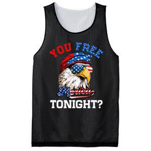 You Free Tonight Usa Flag Bald Eagle 4th Of July Mesh Reversible Basketball Jersey Tank