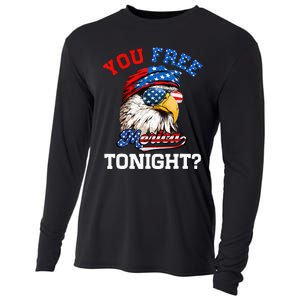 You Free Tonight Usa Flag Bald Eagle 4th Of July Cooling Performance Long Sleeve Crew