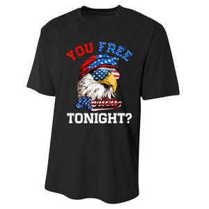 You Free Tonight Usa Flag Bald Eagle 4th Of July Performance Sprint T-Shirt