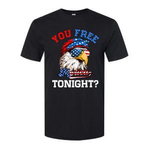 You Free Tonight Usa Flag Bald Eagle 4th Of July Softstyle CVC T-Shirt