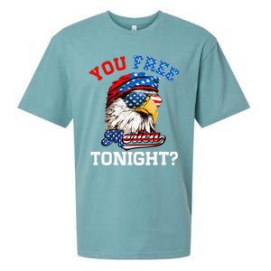 You Free Tonight Usa Flag Bald Eagle 4th Of July Sueded Cloud Jersey T-Shirt