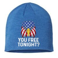 You Free Tonight Usa Patriotic Eagle Freedom 4th Of July Gift Sustainable Beanie