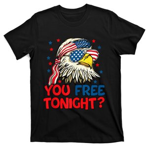 you free tonight bald eagle mullet usa flag 4th of july T-Shirt