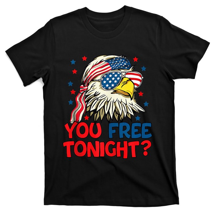 you free tonight bald eagle mullet usa flag 4th of july T-Shirt