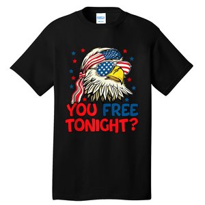 you free tonight bald eagle mullet usa flag 4th of july Tall T-Shirt