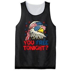 you free tonight bald eagle mullet usa flag 4th of july Mesh Reversible Basketball Jersey Tank