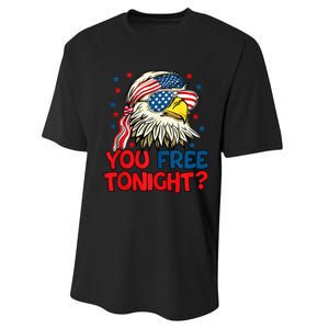 you free tonight bald eagle mullet usa flag 4th of july Performance Sprint T-Shirt