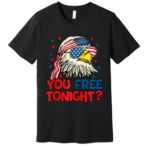 you free tonight bald eagle mullet usa flag 4th of july Premium T-Shirt