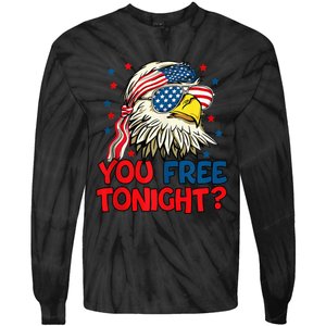 you free tonight bald eagle mullet usa flag 4th of july Tie-Dye Long Sleeve Shirt