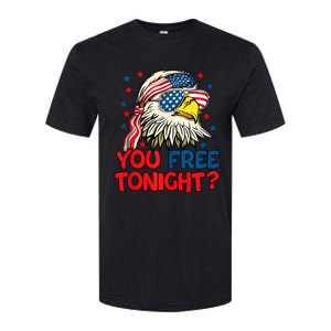 you free tonight bald eagle mullet usa flag 4th of july Softstyle CVC T-Shirt