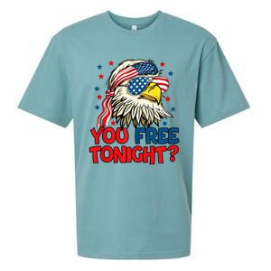 you free tonight bald eagle mullet usa flag 4th of july Sueded Cloud Jersey T-Shirt