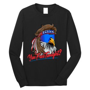 You Free Tonight Bald Eagle Mullet American Flag 4th Of July Long Sleeve Shirt