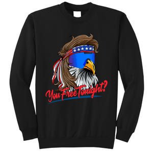 You Free Tonight Bald Eagle Mullet American Flag 4th Of July Sweatshirt