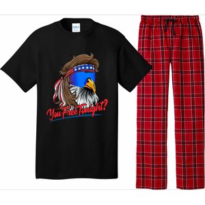 You Free Tonight Bald Eagle Mullet American Flag 4th Of July Pajama Set