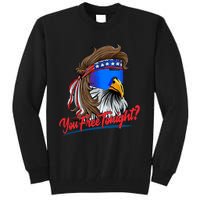 You Free Tonight Bald Eagle Mullet American Flag 4th Of July Tall Sweatshirt