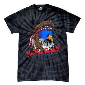 You Free Tonight Bald Eagle Mullet American Flag 4th Of July Tie-Dye T-Shirt