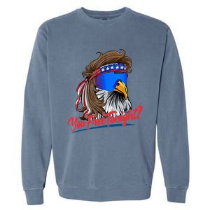 You Free Tonight Bald Eagle Mullet American Flag 4th Of July Garment-Dyed Sweatshirt