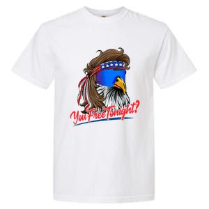 You Free Tonight Bald Eagle Mullet American Flag 4th Of July Garment-Dyed Heavyweight T-Shirt