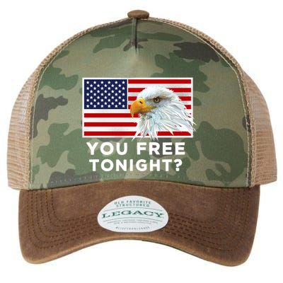 You Free Tonight? American Flag Bald Eagle Patriotic Usa Gift Legacy Tie Dye Trucker Hat