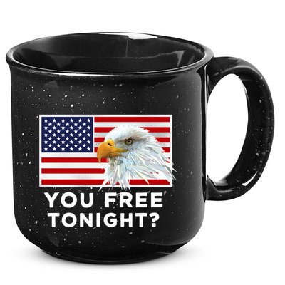You Free Tonight? American Flag Bald Eagle Patriotic Usa Gift 15oz Campfire Ceramic Mug