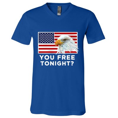 You Free Tonight? American Flag Bald Eagle Patriotic Usa Gift V-Neck T-Shirt