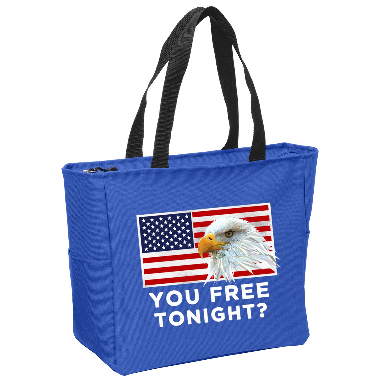You Free Tonight? American Flag Bald Eagle Patriotic Usa Gift Zip Tote Bag