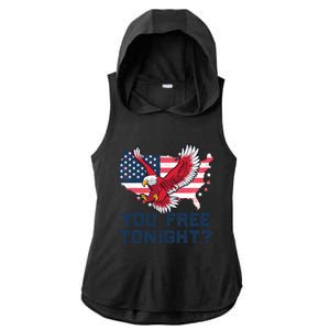 You Free Tonight? Funny Eagle Freedom July 4th Usa Meme Gift Ladies PosiCharge Tri-Blend Wicking Draft Hoodie Tank