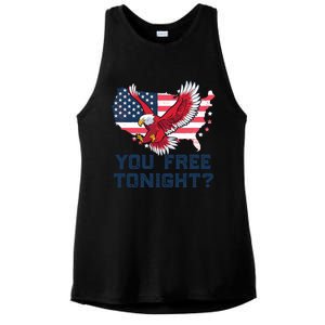 You Free Tonight? Funny Eagle Freedom July 4th Usa Meme Gift Ladies PosiCharge Tri-Blend Wicking Tank