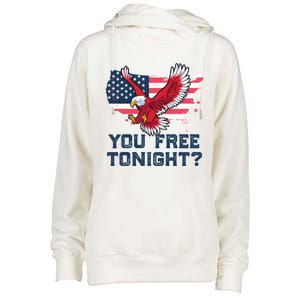 You Free Tonight? Funny Eagle Freedom July 4th Usa Meme Gift Womens Funnel Neck Pullover Hood