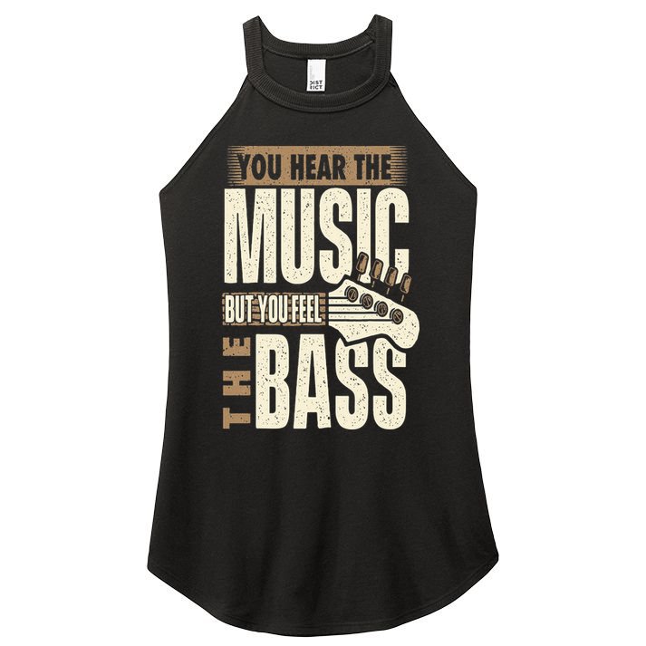 You Feel The Bass Bassist Bass Guitar Player Guitarist Women's Perfect Tri Rocker Tank